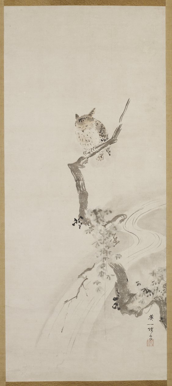 En ugle satt i et tre, ca. 1710 av Hanabusa Itcho