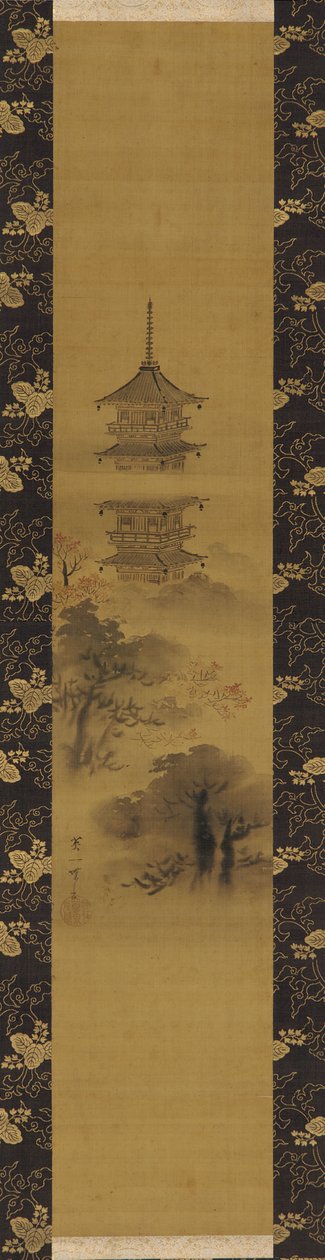 A Pagoda, Edo-periode, midten av 1600- og begynnelsen av 1700-tallet. av Hanabusa Itcho