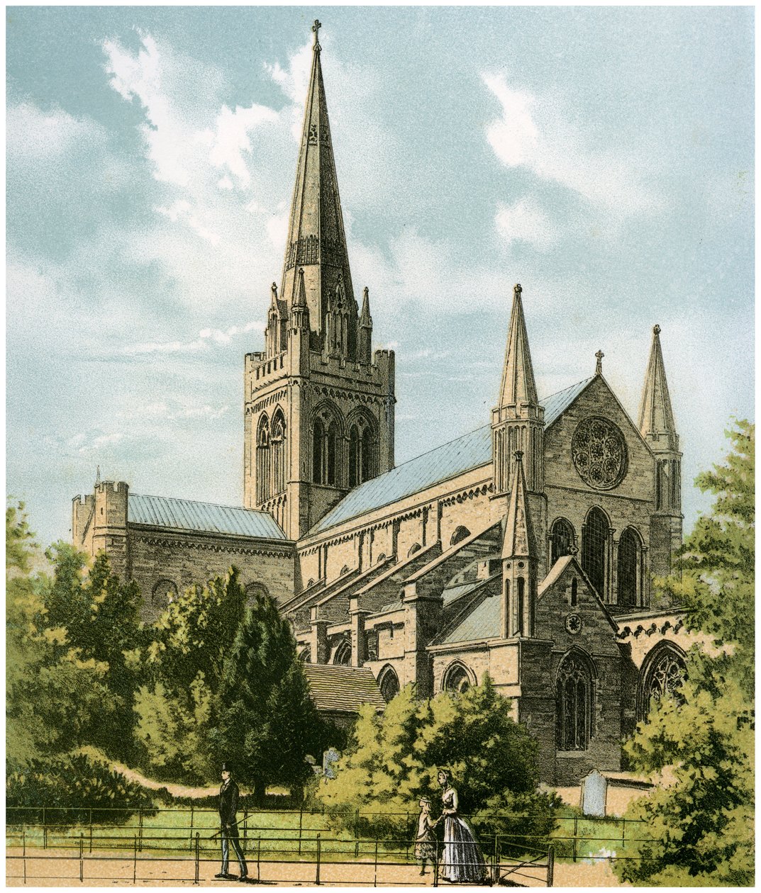 Chichester Cathedral, Sussex, c1870 av Hanhart