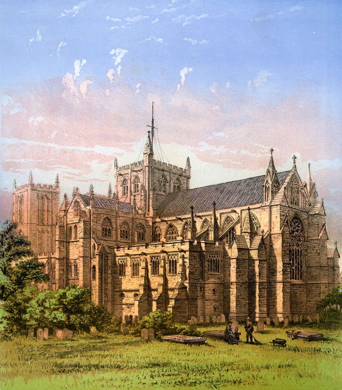 Ripon katedral, Yorkshire, c1870 av Hanhart