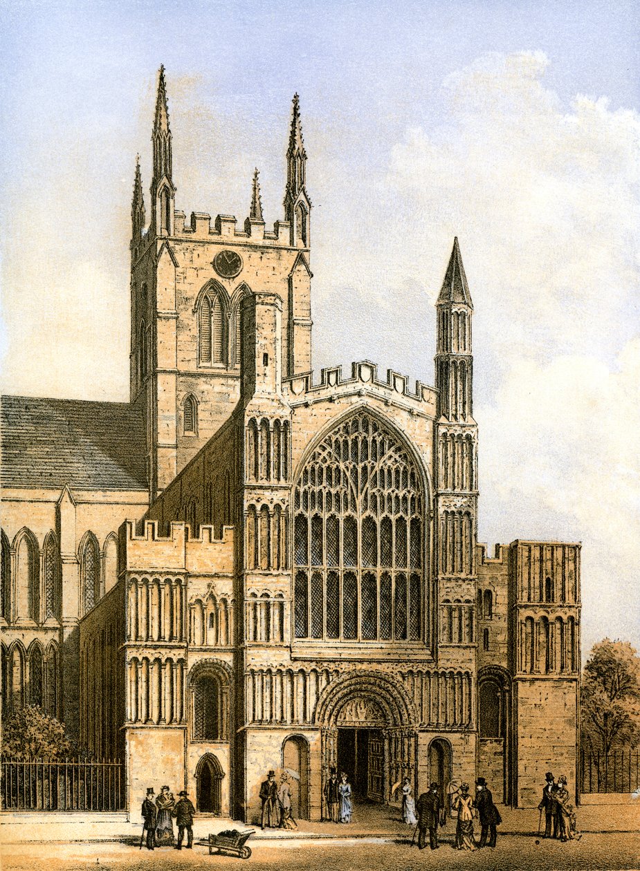 Rochester Cathedral, Kent, c1870. av Hanhart