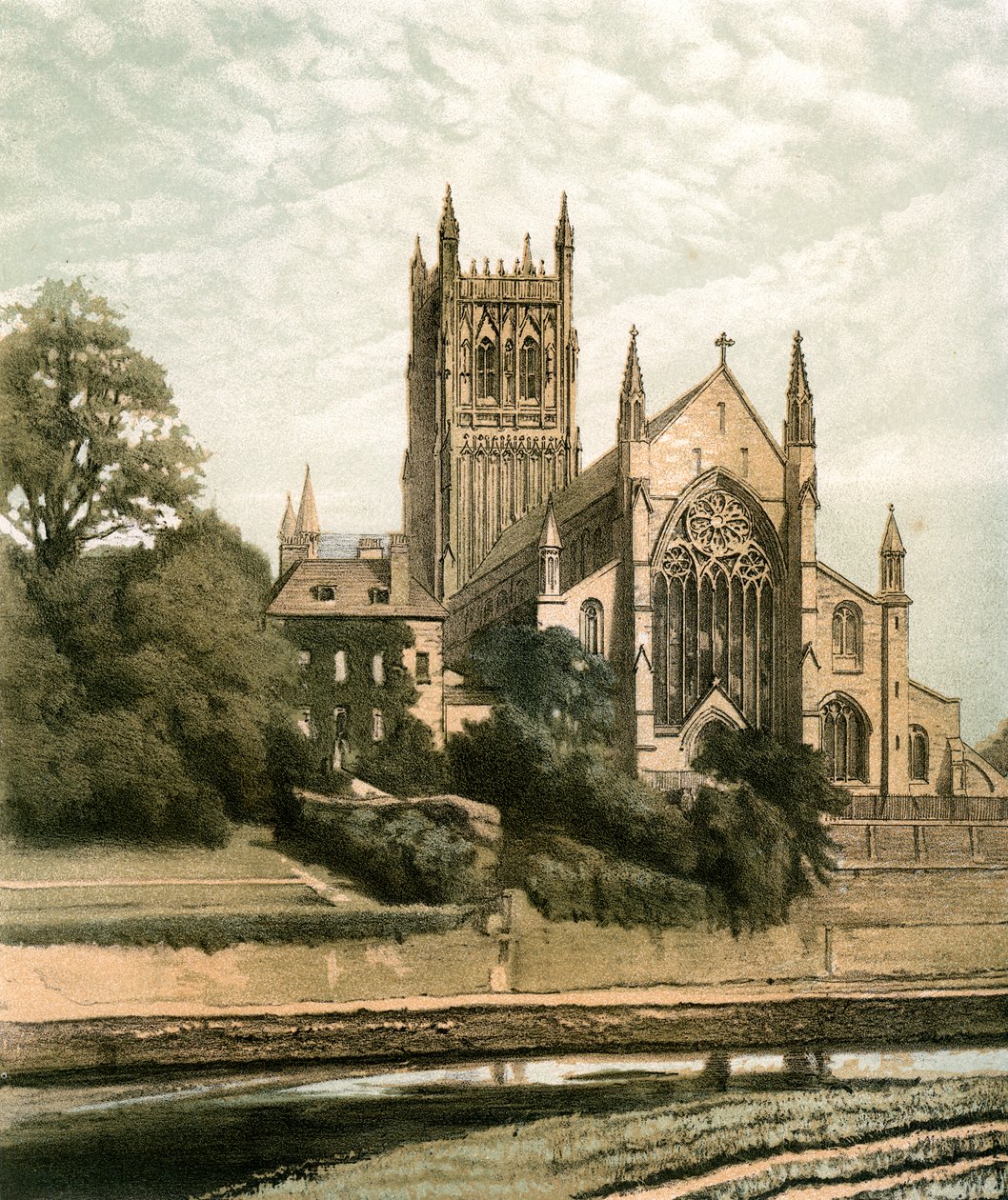 Worcester Cathedral, Worcestershire, c1870 av Hanhart