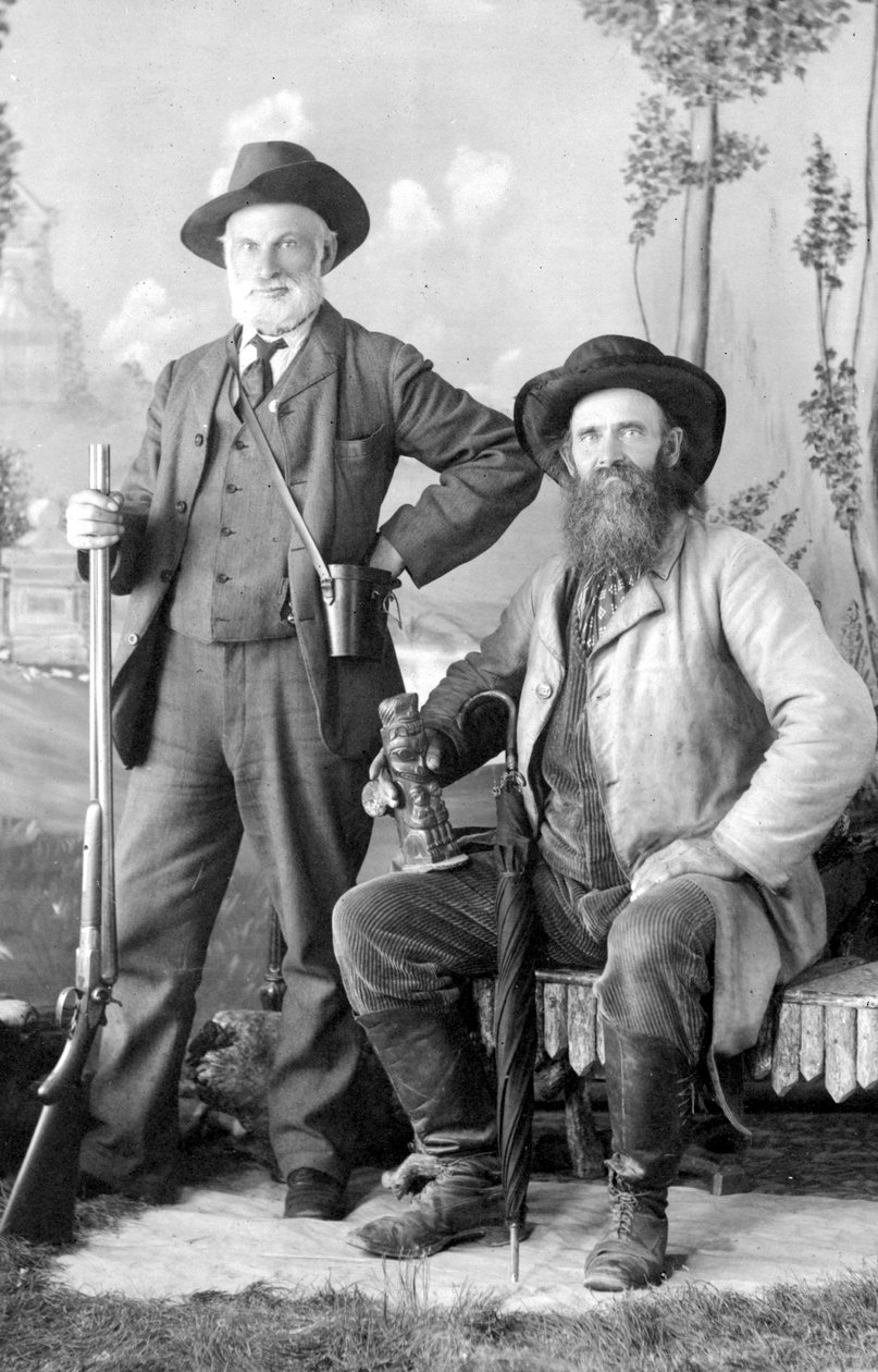 Richard Maynard og kaptein Newton H. Chittenden, ca. 1875 (bw-bilde) av Hannah Maynard