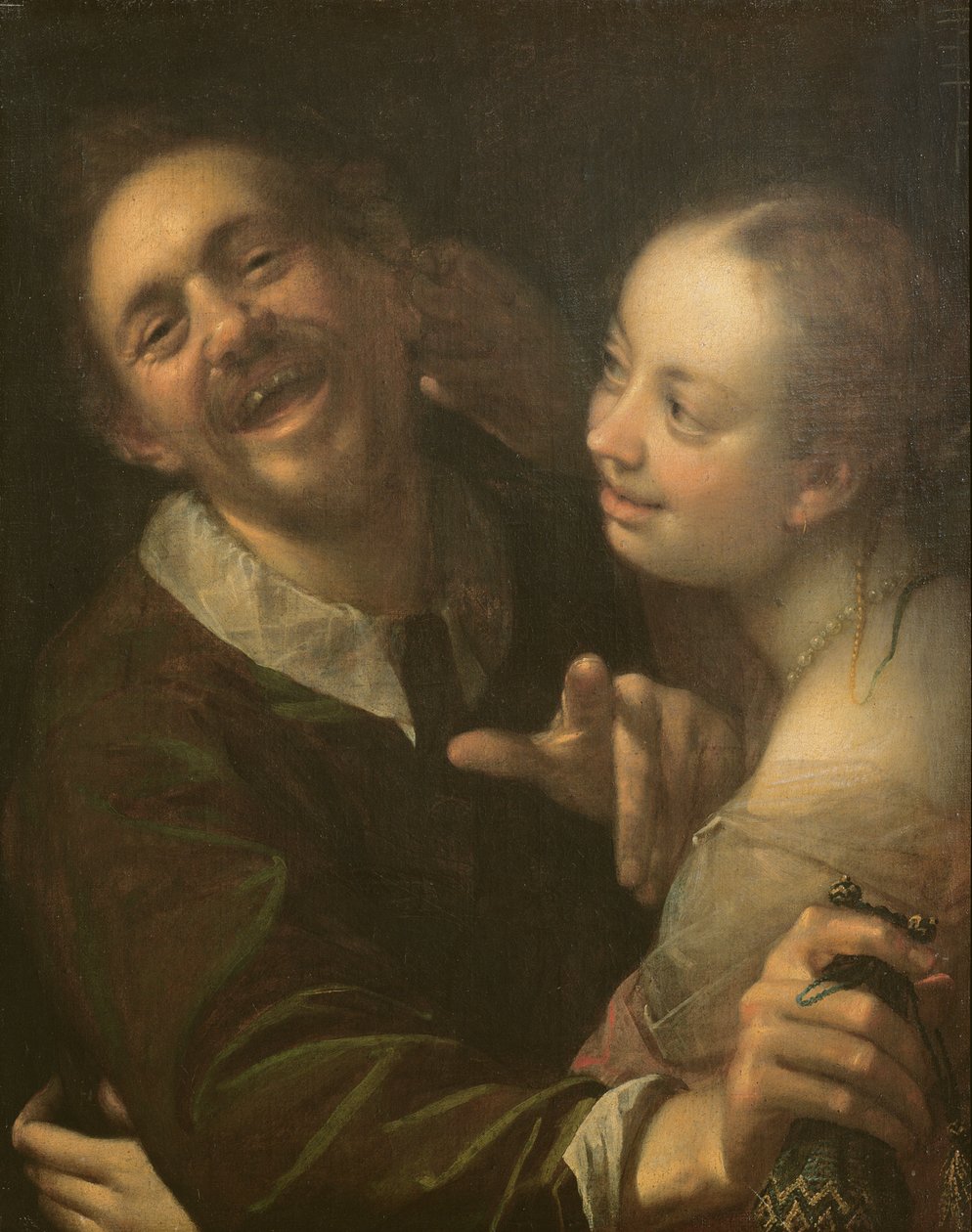 Et leende par, selvportrett av kunstneren med sin kone (Scherzendes Paar), 1596 av Hans von Aachen
