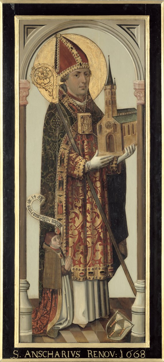 Votivpanel som viser St. Ansgar, 1457 av Hans Bornemann