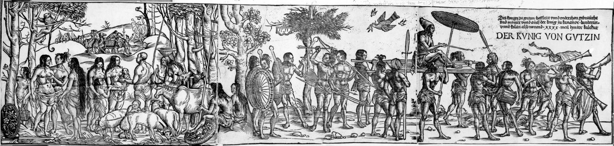 The kuing of Gutzin, trykk laget av George Glockendon, 1511 av Hans Burgkmair