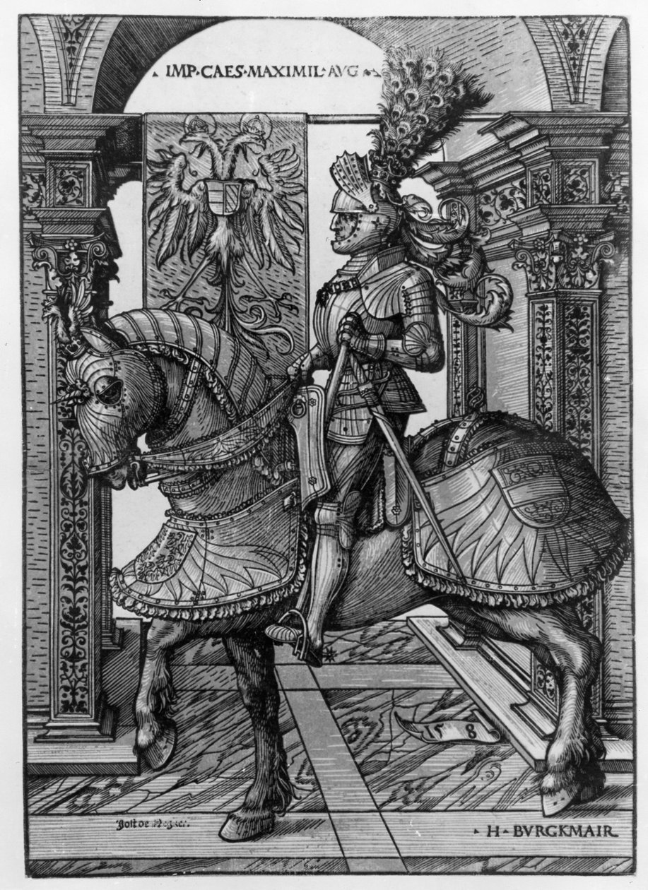 Rytterportrett av Maximilian I (1459-1519) ca. 1508 av Hans Burgkmair