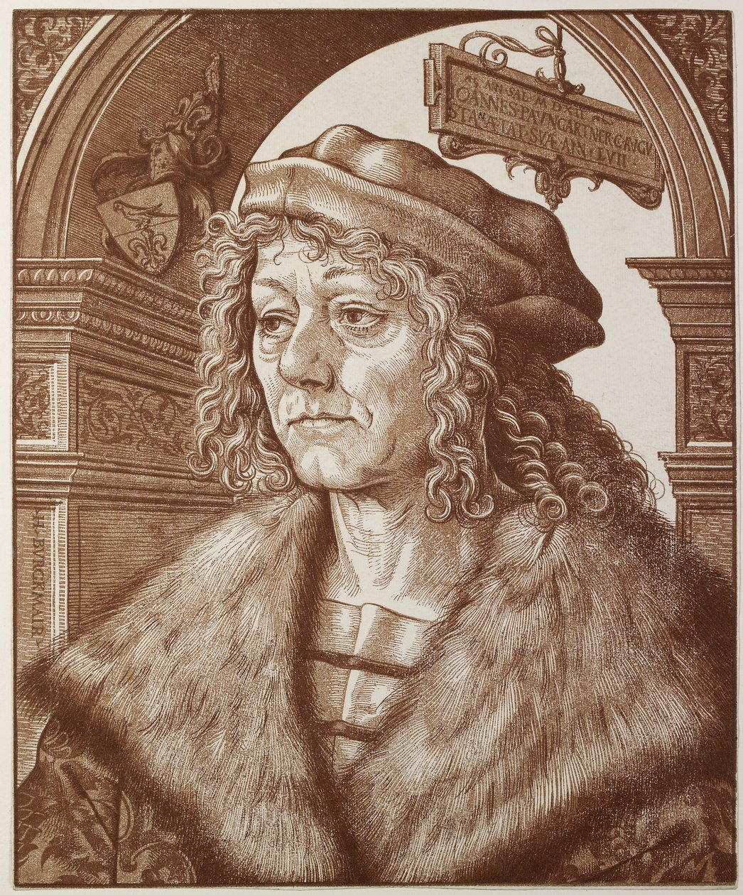 Portrett av Johannes Paumgartner, 1512 (chiaroscuro tresnitt) av Hans Burgkmair