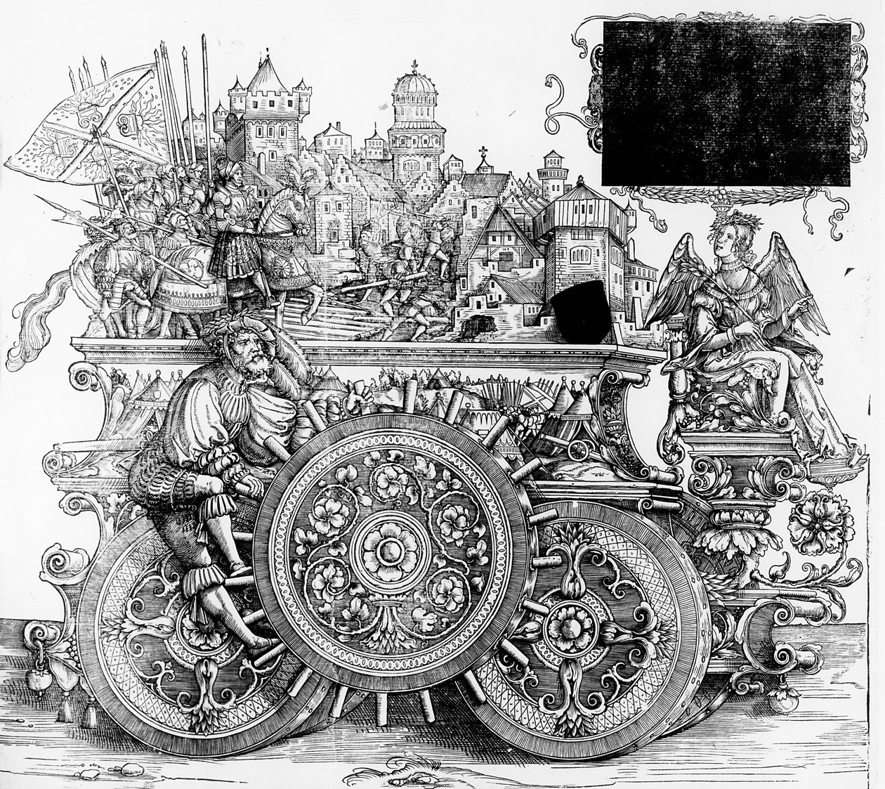 Scene fra Maximilians triumftog, ca. 1516-18 av Hans Burgkmair