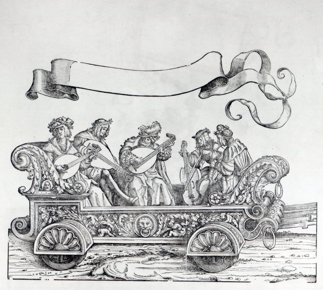 Scene fra Maximilians triumftog, ca. 1516-18 av Hans Burgkmair