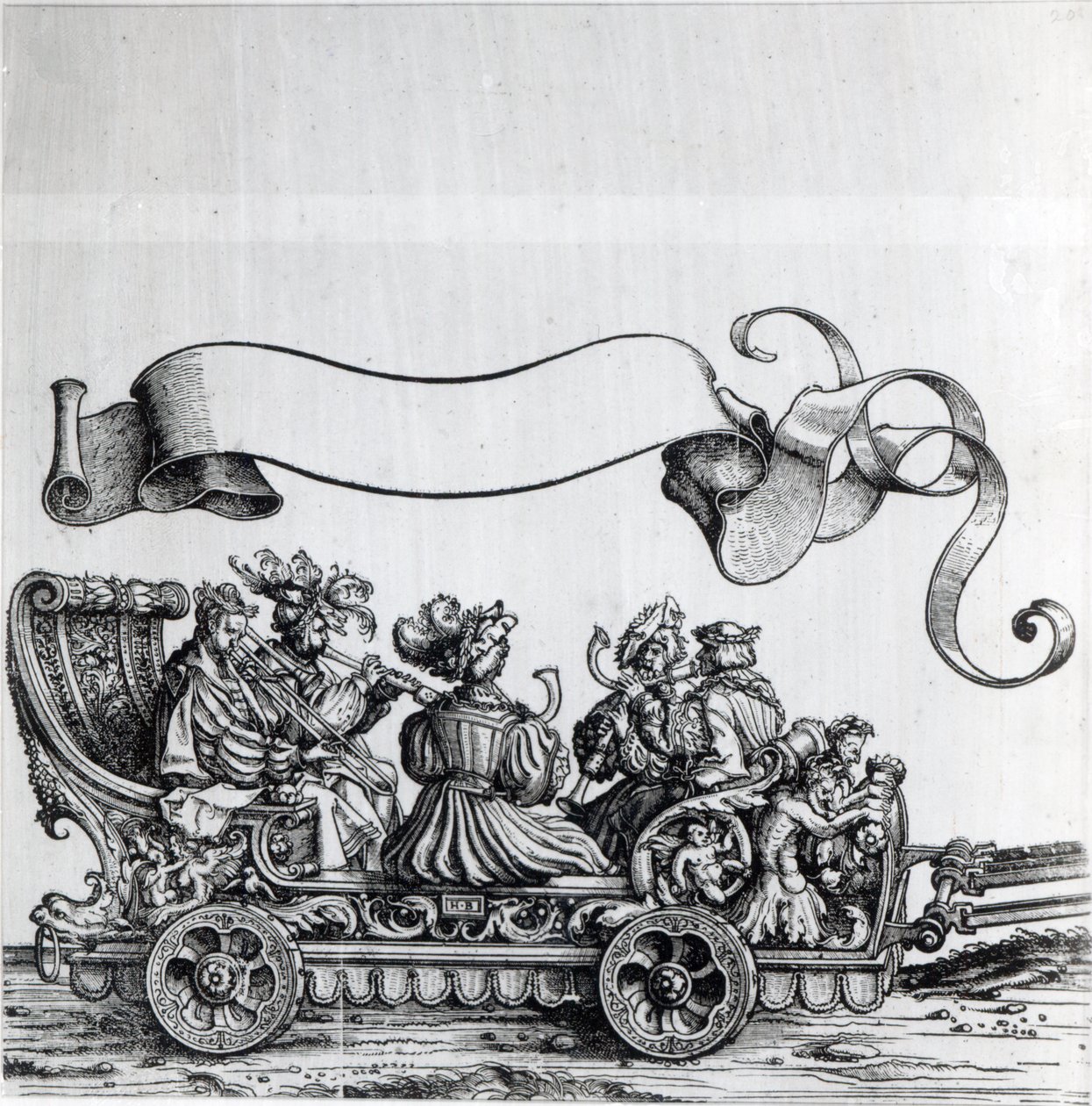 Scene fra Maximilians triumftog, ca. 1516-18 av Hans Burgkmair