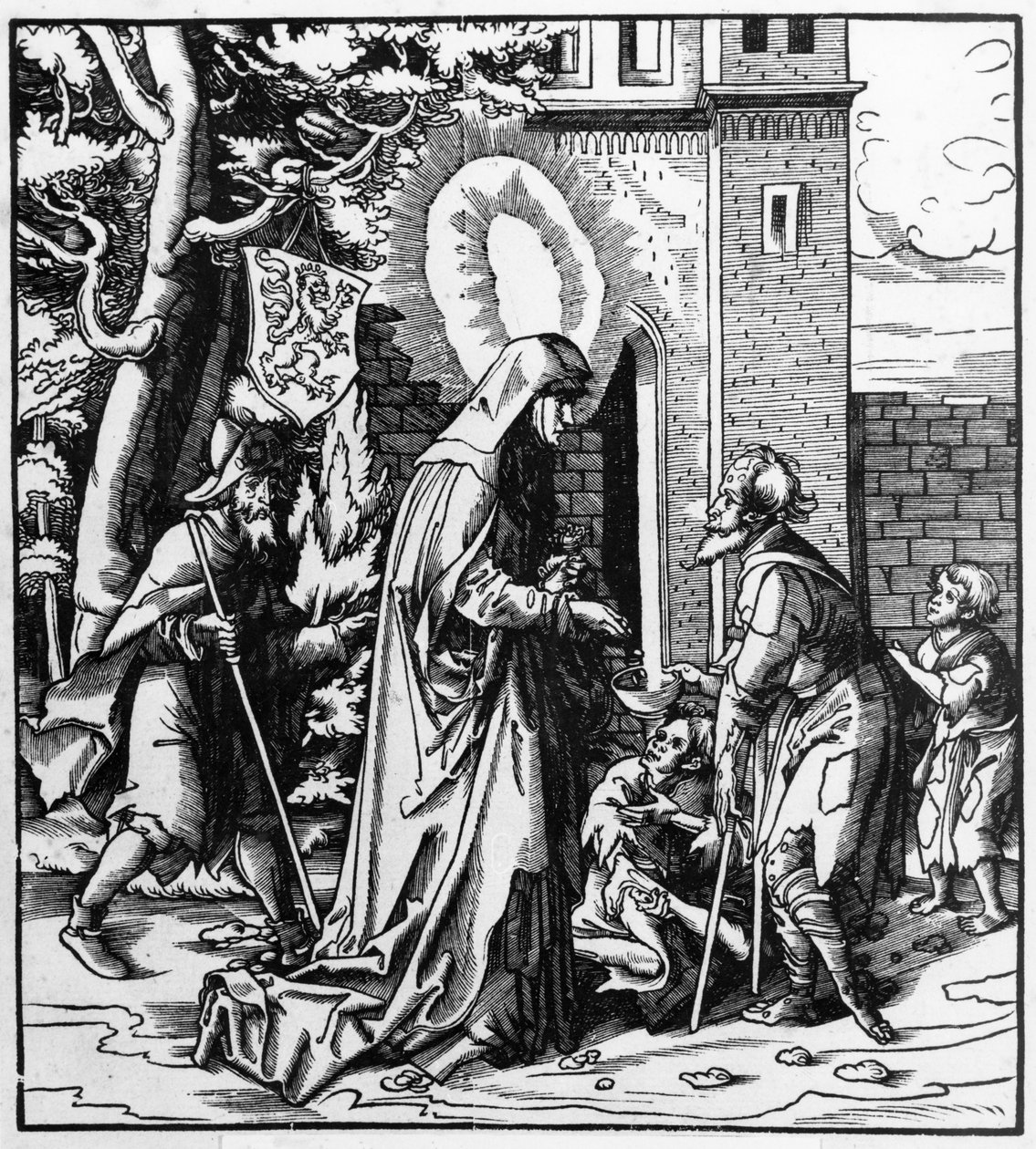 St. Iduberge hjelper spedalske av Hans Burgkmair