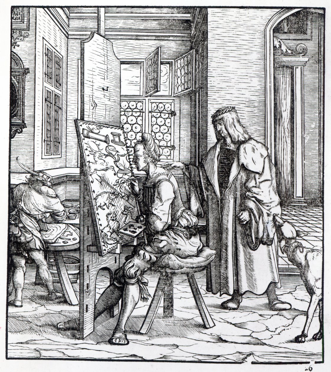 Keiseren i kunstnerens studio, illustrasjon fra 