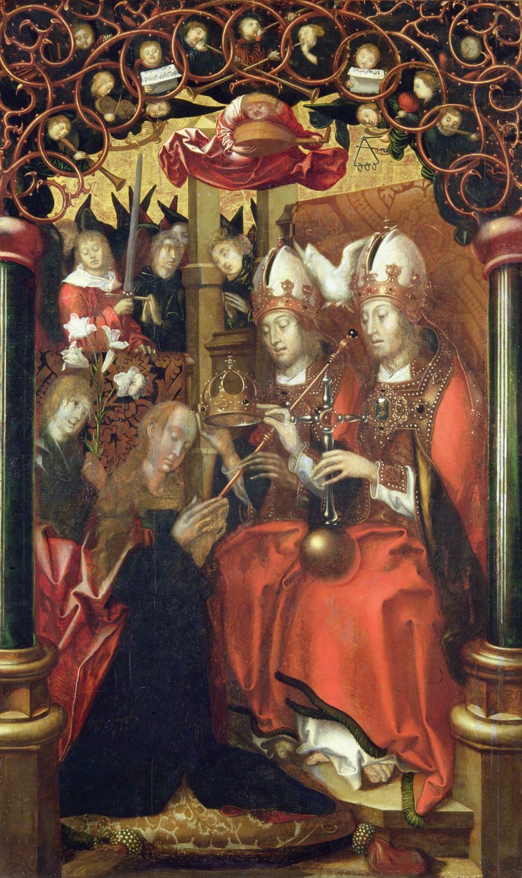 The Crowning of the Jomfru Maria (tempera på panel) av Hans Fries