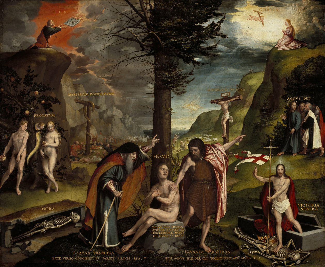 En allegori om det gamle og det nye testamentet av Hans Holbein der Jüngere