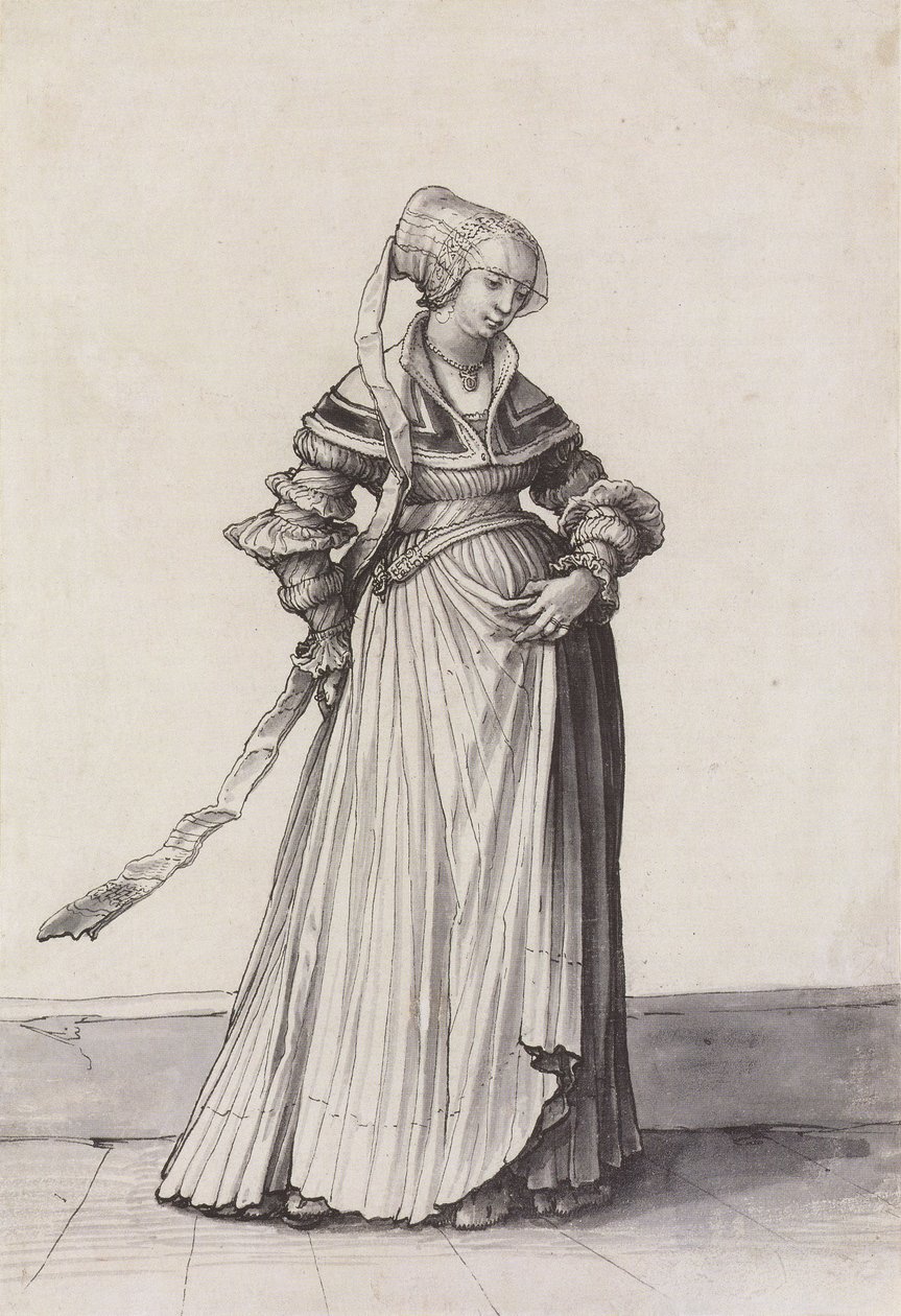 Basel -kvinnen svingte til høyre av Hans Holbein der Jüngere