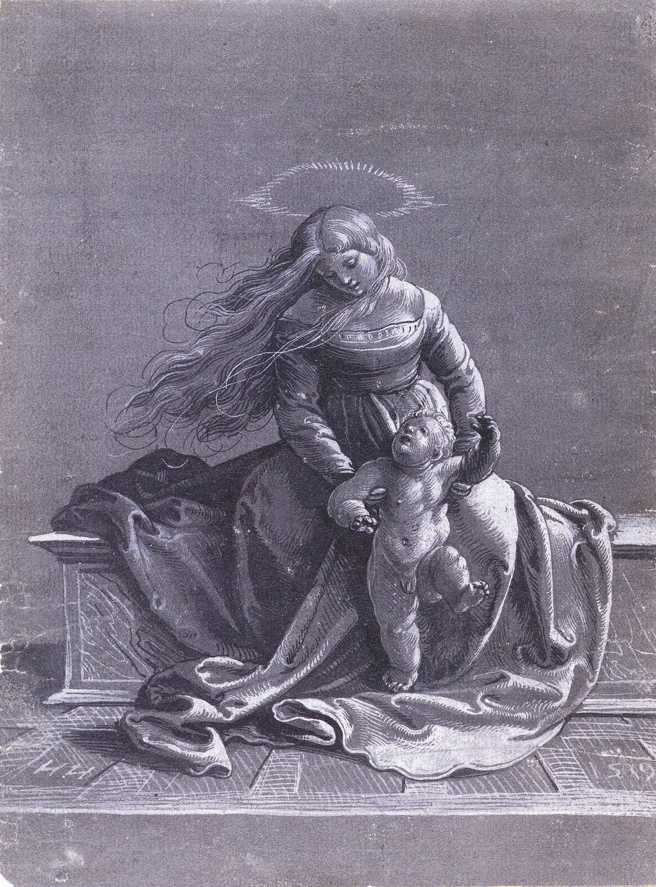 Sittende jomfru og barn av Hans Holbein der Jüngere