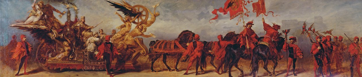 Design for jubileumsprosesjonen til keiser Franz Joseph: Jernbanearbeiderne, 1879 av Hans Makart