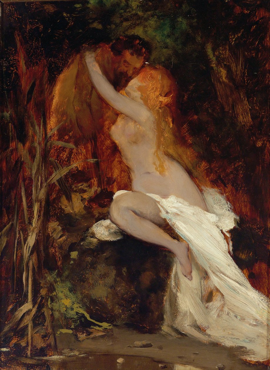 Faun og nymfe av Hans Makart