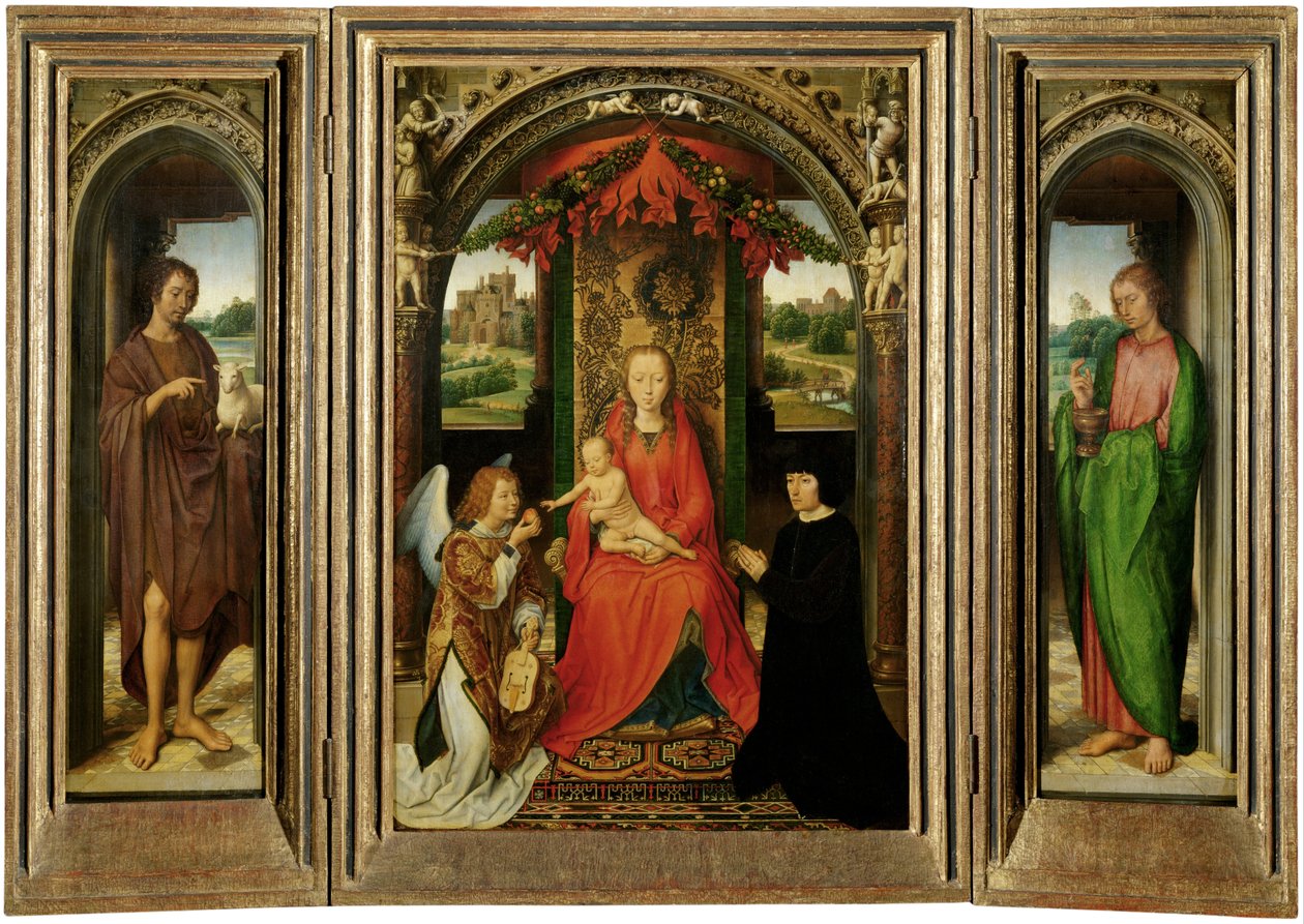 Liten Triptyk av Johannes døperen av Hans Memling