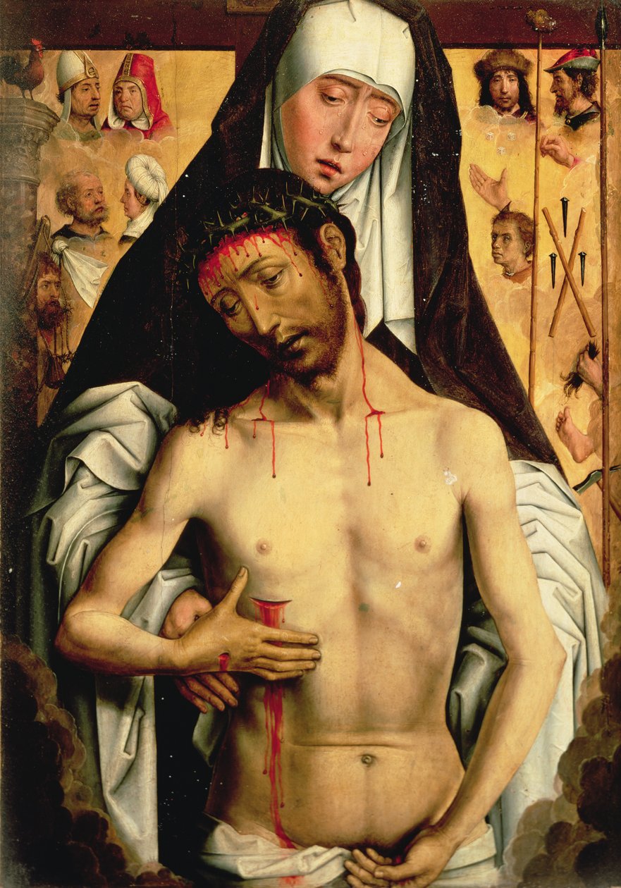 Sorgens mann i jomfruens armer av Hans Memling