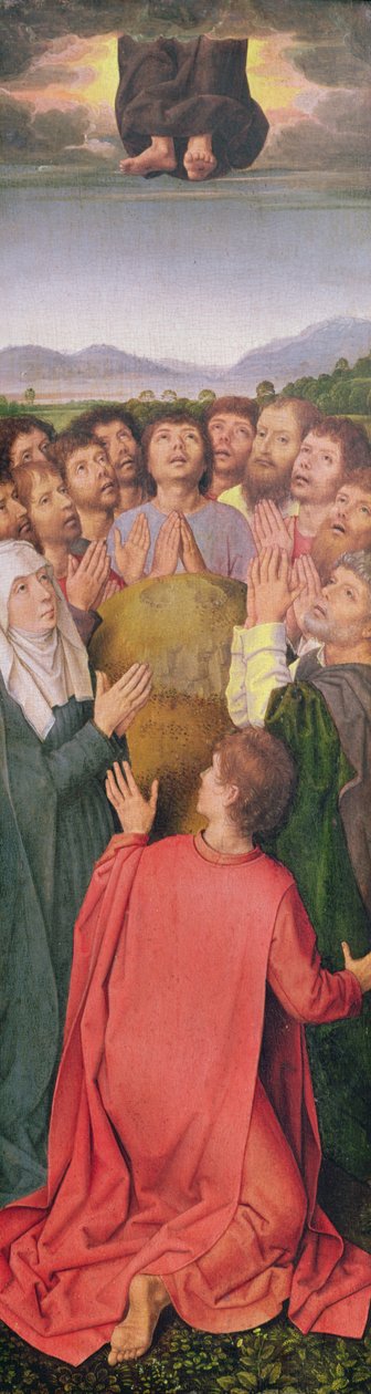 Triptych of the Resurrection, høyre panel: The Ascension, ca. 1485-90 (olje på eik) av Hans Memling
