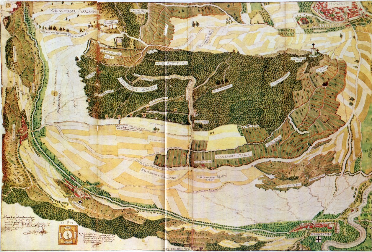 Heilbronn og dets østlige omgivelser 1578 av Hans Peter Eberlin