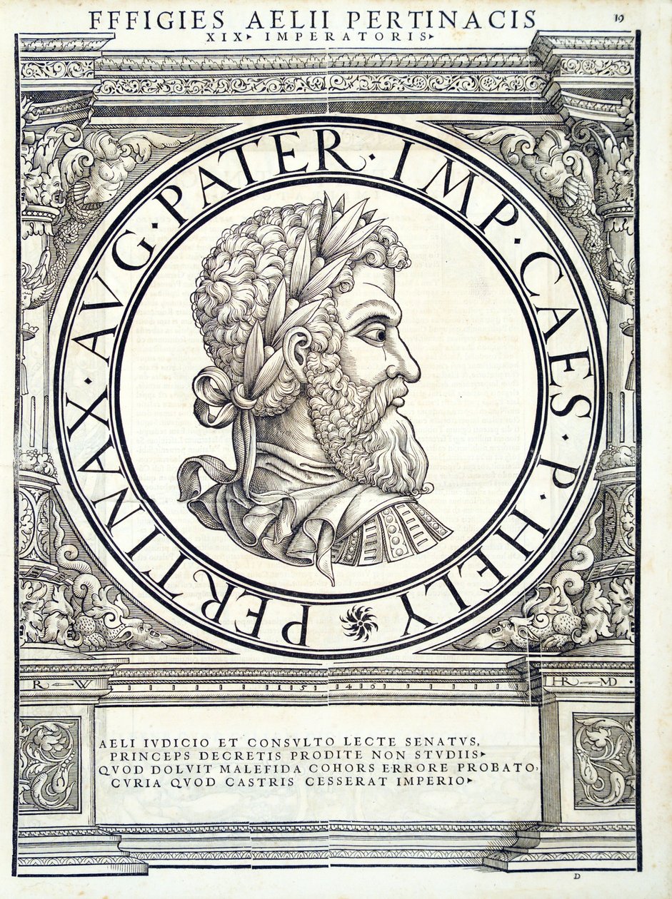 Aelius Pertinax, illustrasjon fra romerske keisere i hele øst og vest av Hans Rudolf Manuel Deutsch