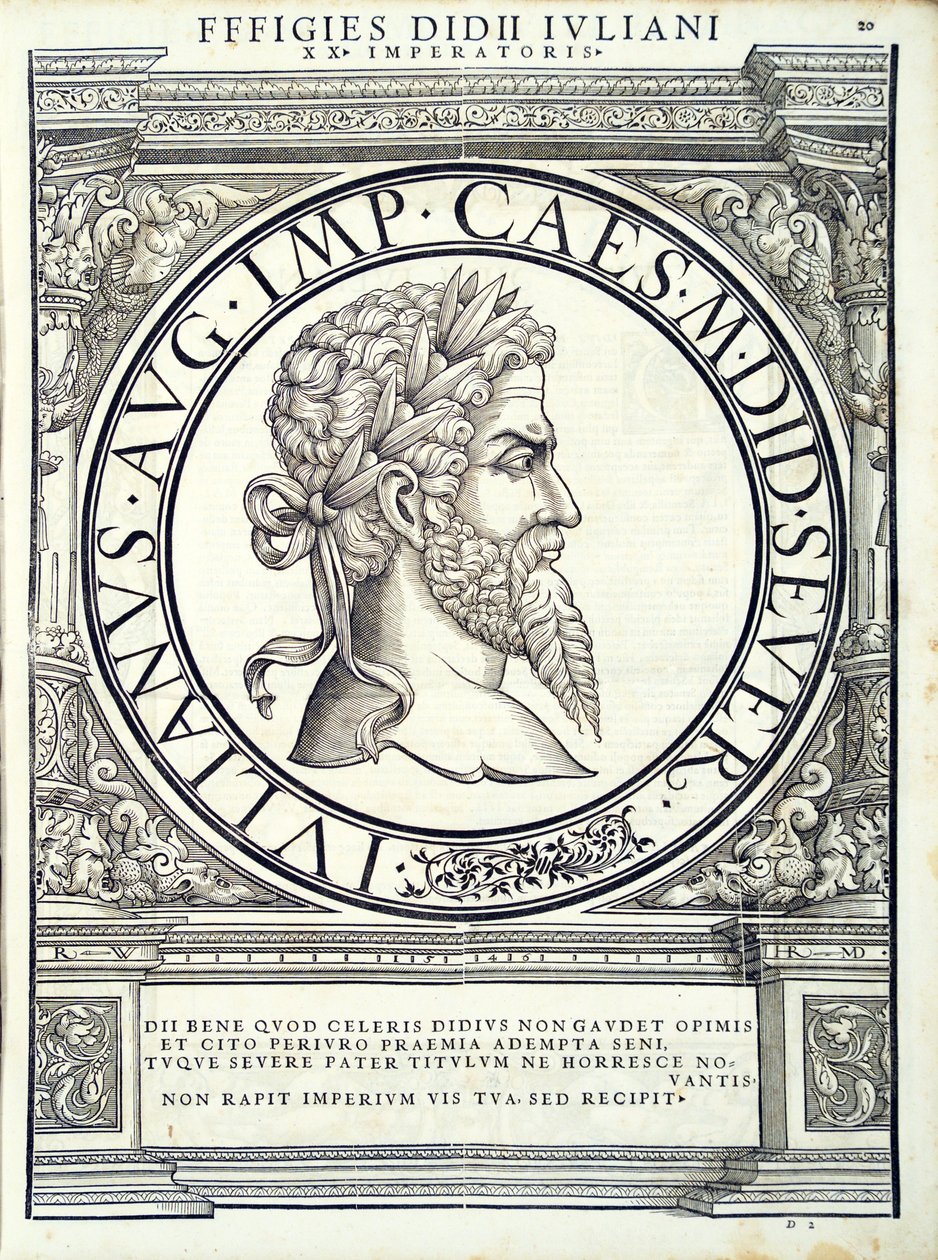 Didius Julianus, illustrasjon fra de romerske keiserne av alle østlige og vestlige romere av Hans Rudolf Manuel Deutsch