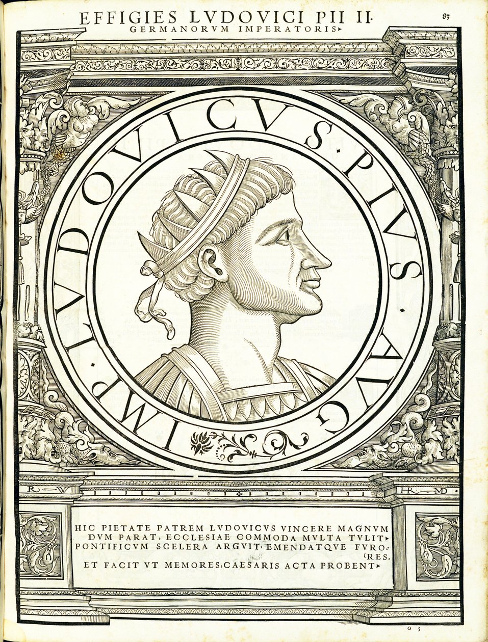 Luis Pius, illustrasjon fra de romerske keiserne i hele øst og vest av Hans Rudolf Manuel Deutsch