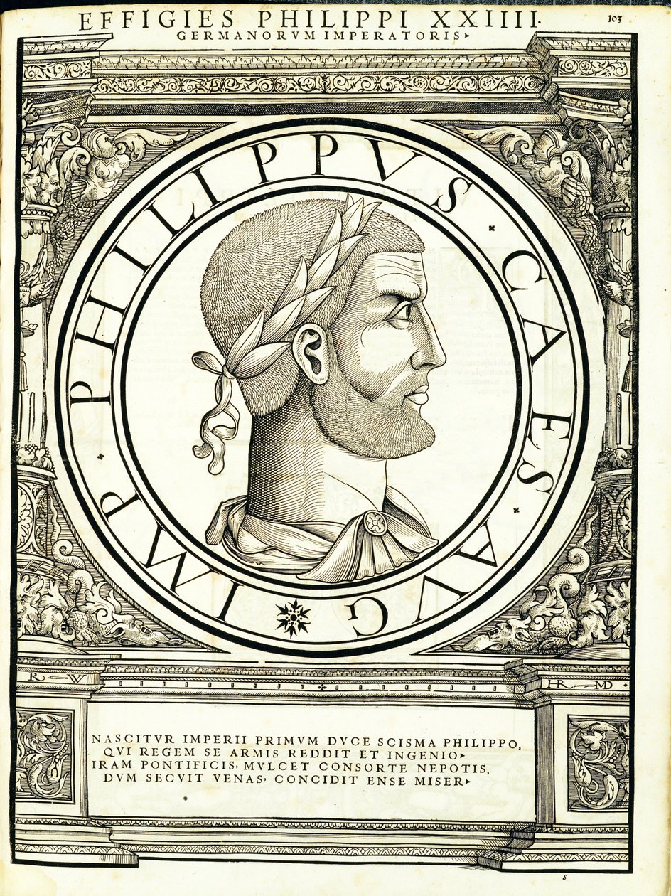 Philippus, illustrasjon fra de romerske keiserne i alle de østlige og vestlige regionene av Hans Rudolf Manuel Deutsch