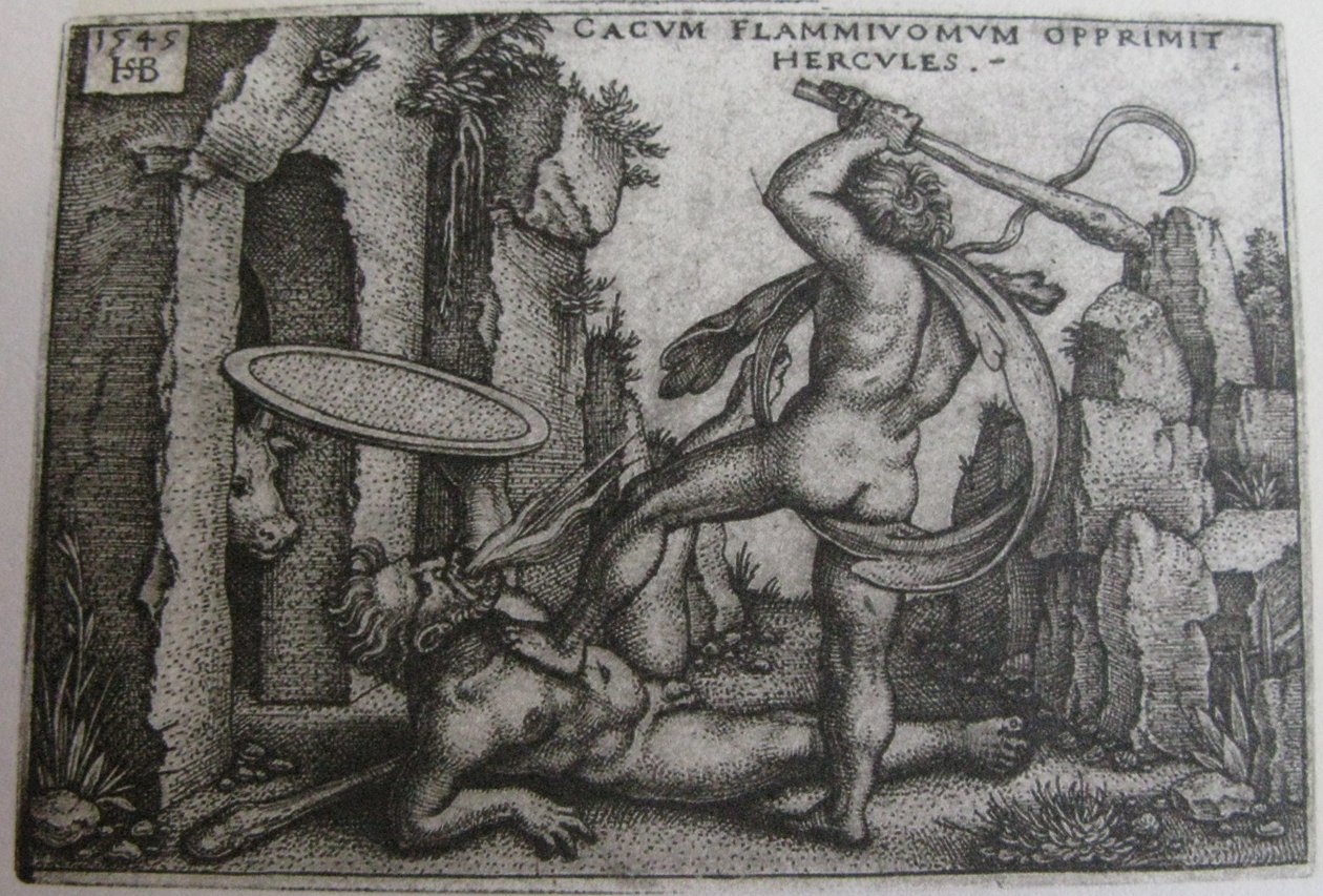 Hercules dreper Cacus av Hans Sebald Beham