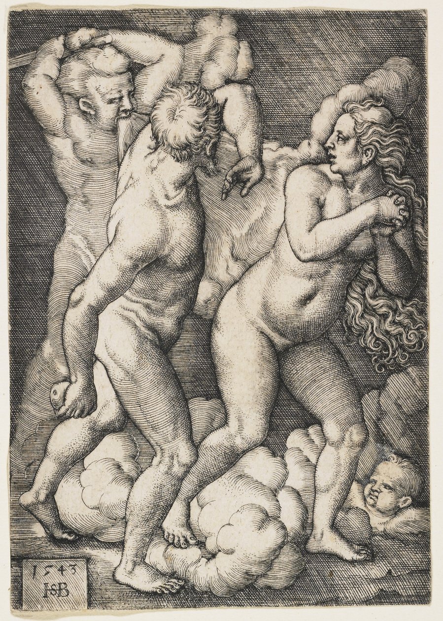 Utvisningen fra paradis, 1543 av Hans Sebald Beham