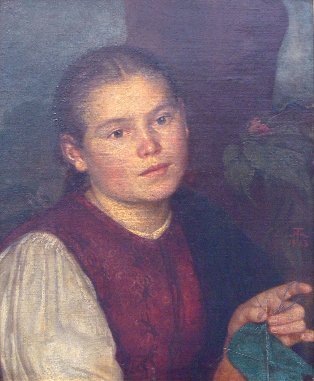 Portrett av søster Agathen av Hans Thoma