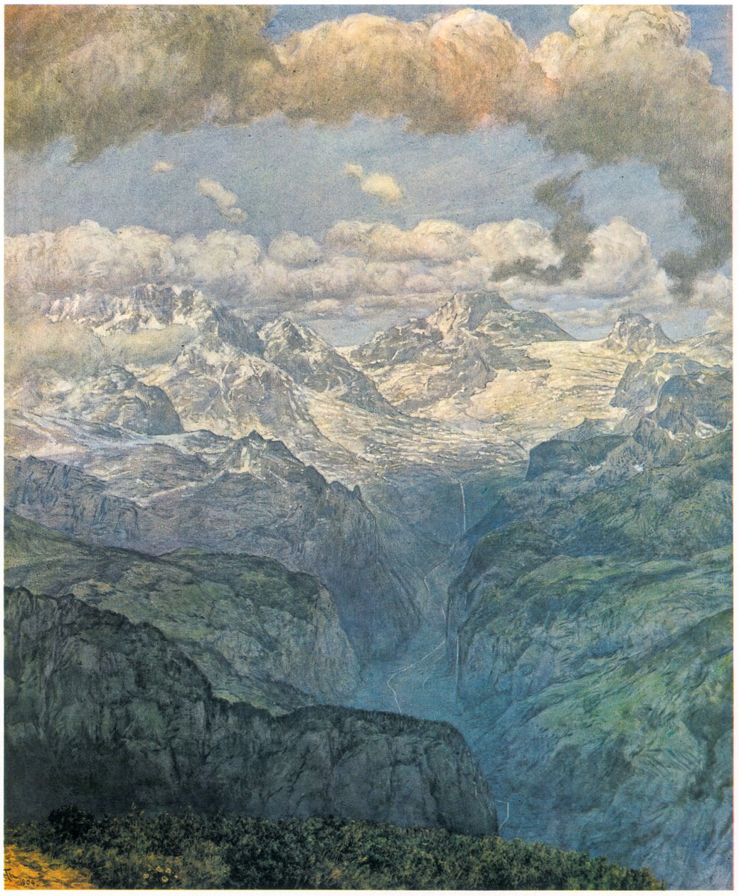 Lauterbrunner -dalen av Hans Thoma