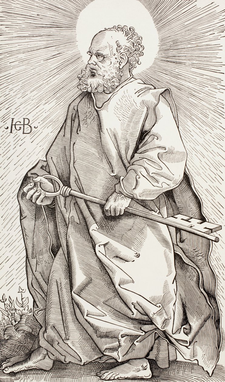 St. Peter holder nøklene til Himmelriket av Hans (after) Baldung Grien