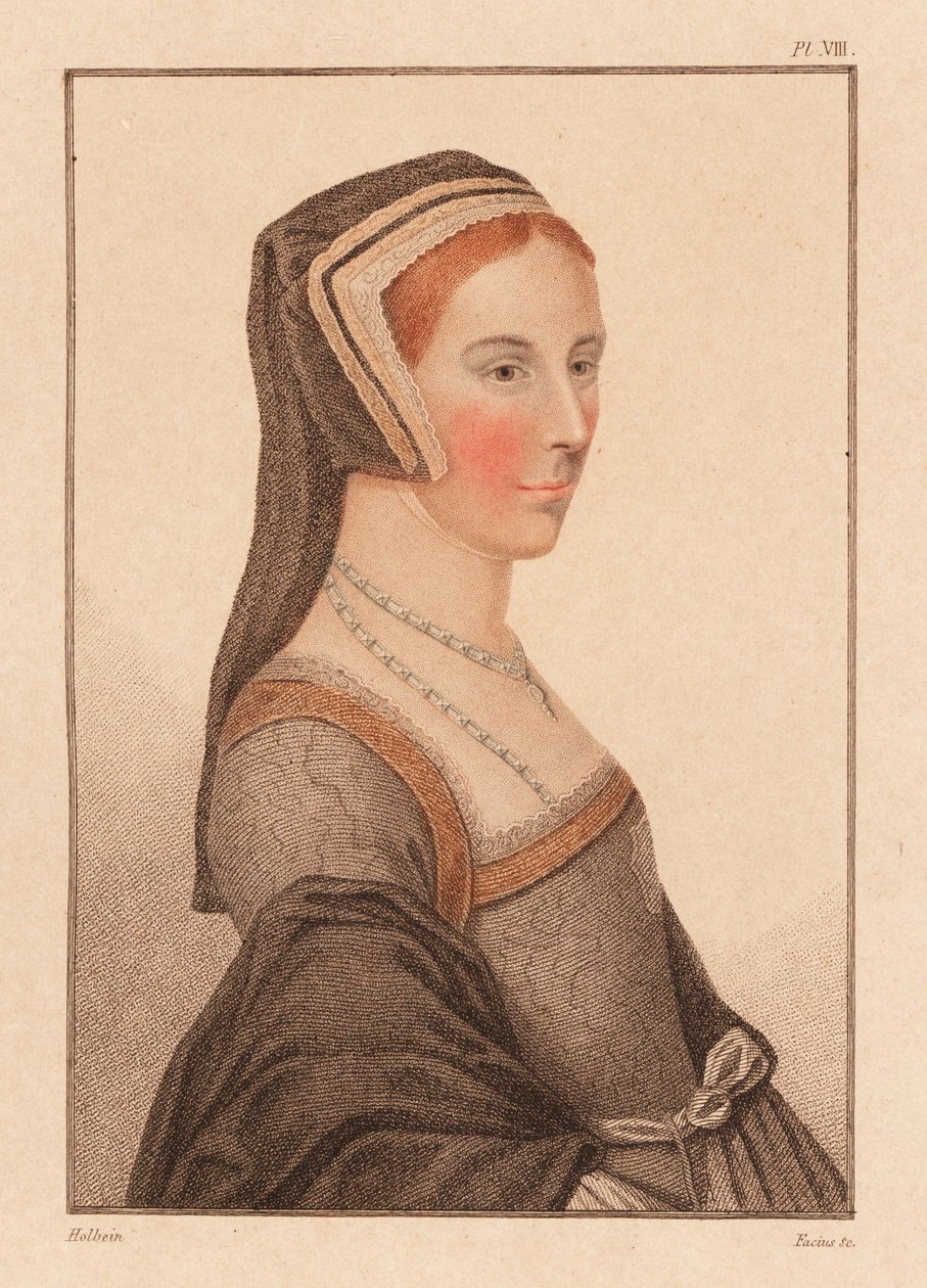 Anne Cresacre, 15 år, avdeling til Sir Thomas More., 1812 (gravering) av Hans (after) Holbein the Younger
