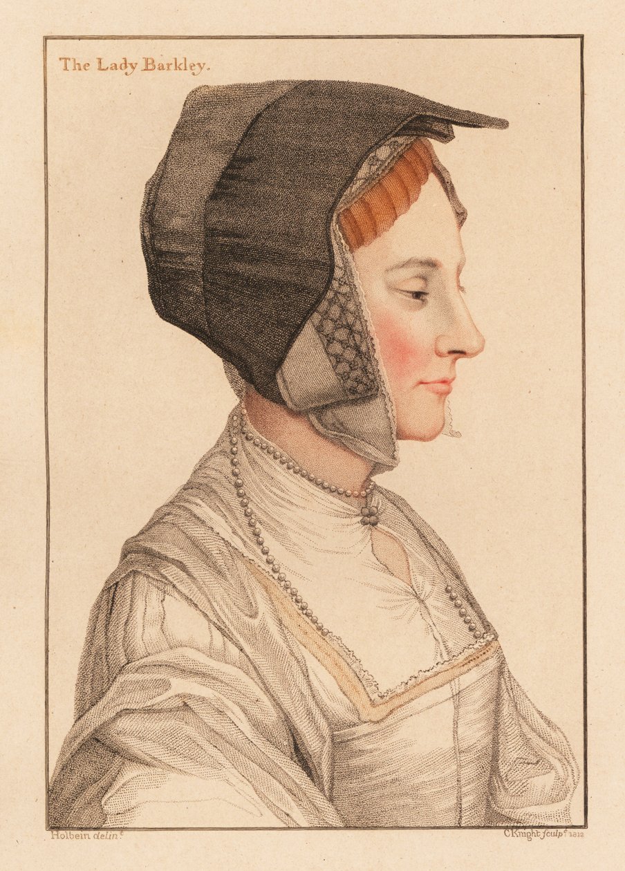 Anne Savage, andre kone til Thomas Lord Berkeley., 1812 (gravering) av Hans (after) Holbein the Younger