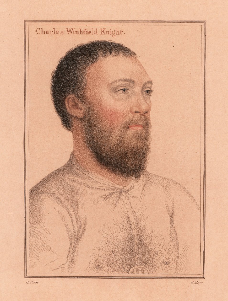 Charles Wingfield fra Kimbolton Castle, 1812 (gravering) av Hans (after) Holbein the Younger