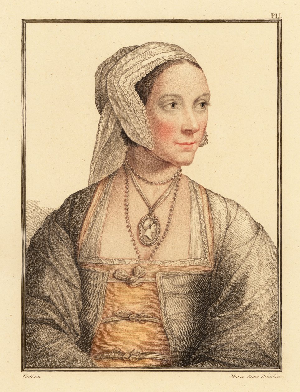 Cicely, datter av Sir Thomas More. ,1812 (gravering) av Hans (after) Holbein the Younger