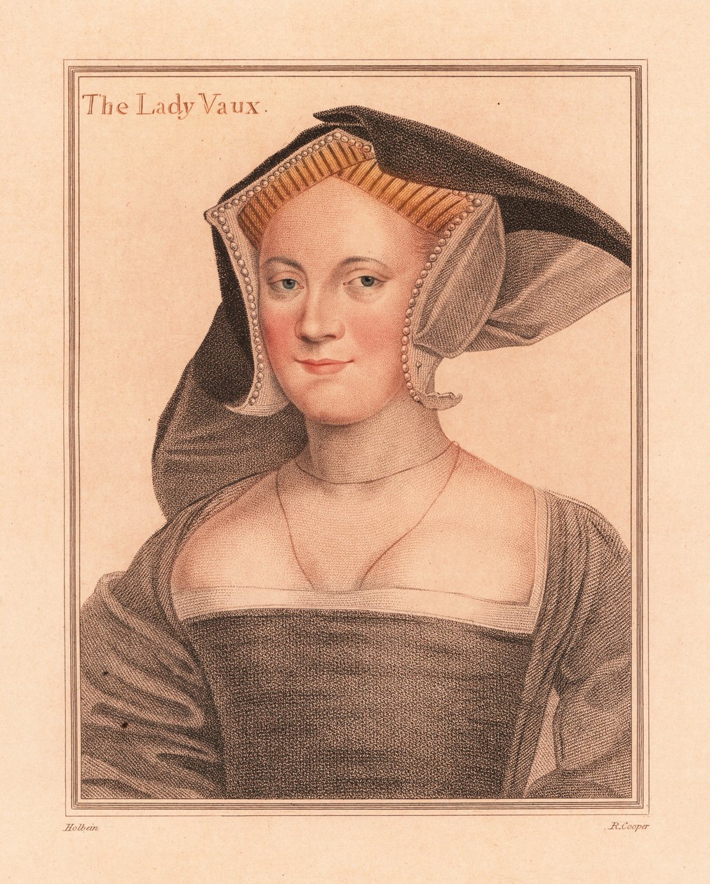 Elizabeth Cheney, Lady Vaux., 1812 (gravering) av Hans (after) Holbein the Younger