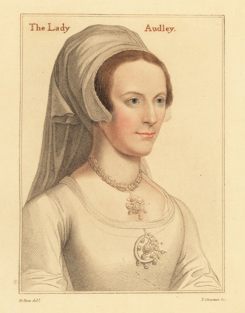 Elizabeth, andre kone til Thomas Audley., 1812 (gravering) av Hans (after) Holbein the Younger