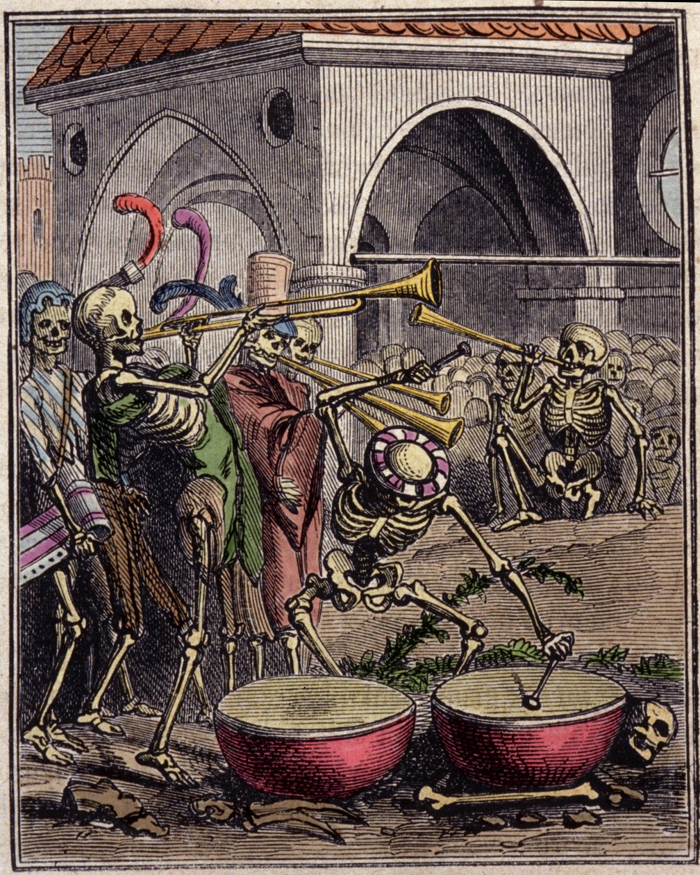 Gravering av en "Dances macabre" av Hans Holbein den unge (1497-1543). av Hans (after) Holbein the Younger