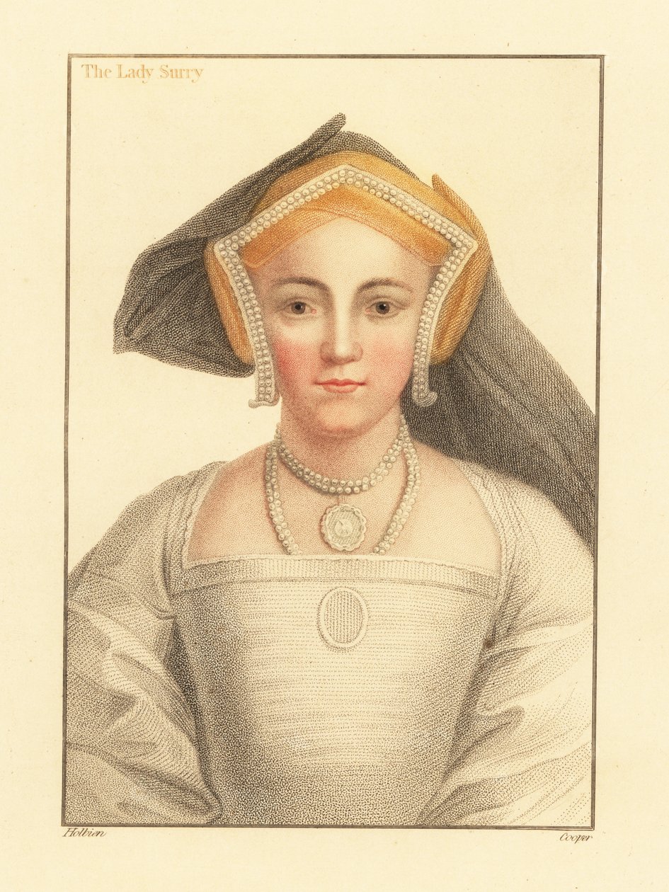 Frances Howard, grevinne av Surrey., 1812 (gravering) av Hans (after) Holbein the Younger