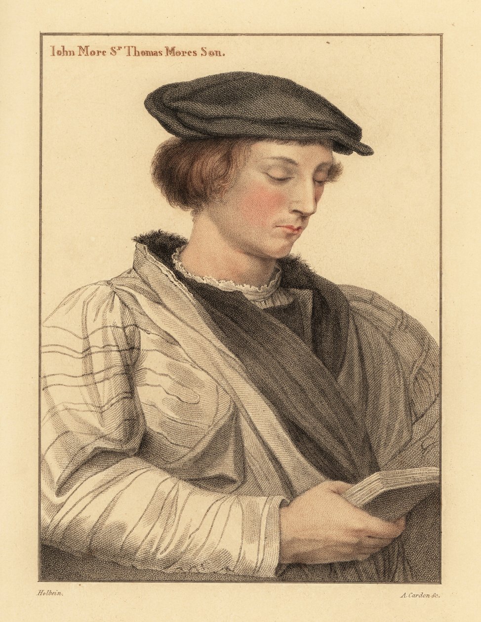 John More, 19 år, sønn av Sir Thomas More. ,1812 (gravering) av Hans (after) Holbein the Younger