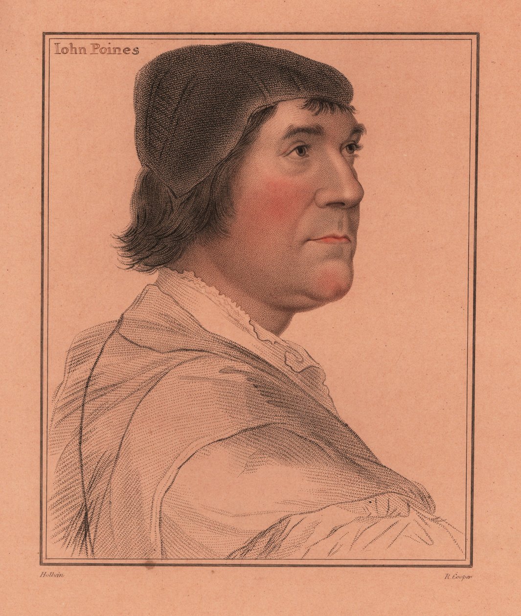 John Poyntz , engelsk hoffmann og politiker., 1812 (gravering) av Hans (after) Holbein the Younger