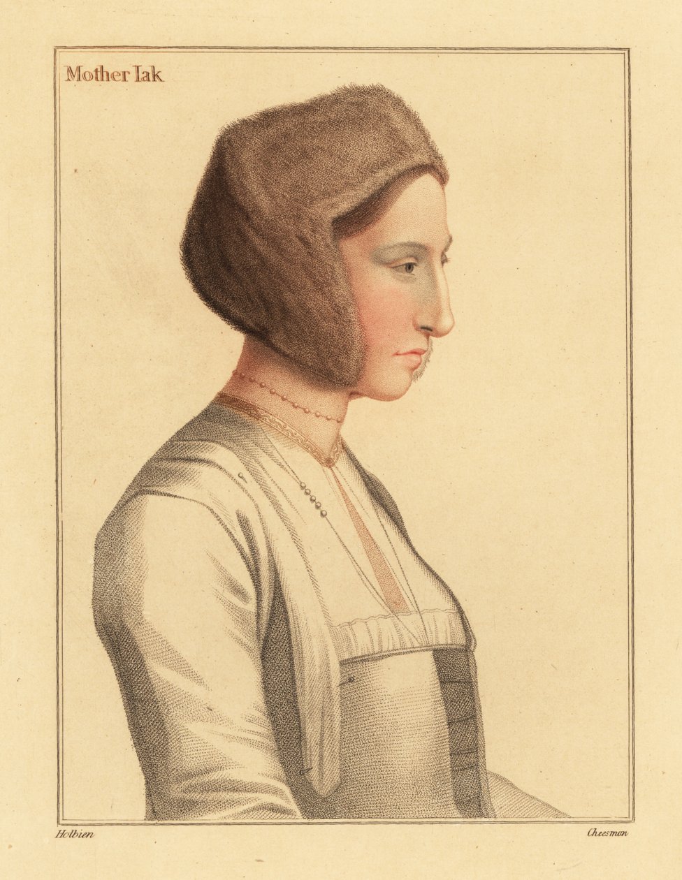 Margaret Clement, fosterdatter til Thomas More., 1812 (gravering) av Hans (after) Holbein the Younger