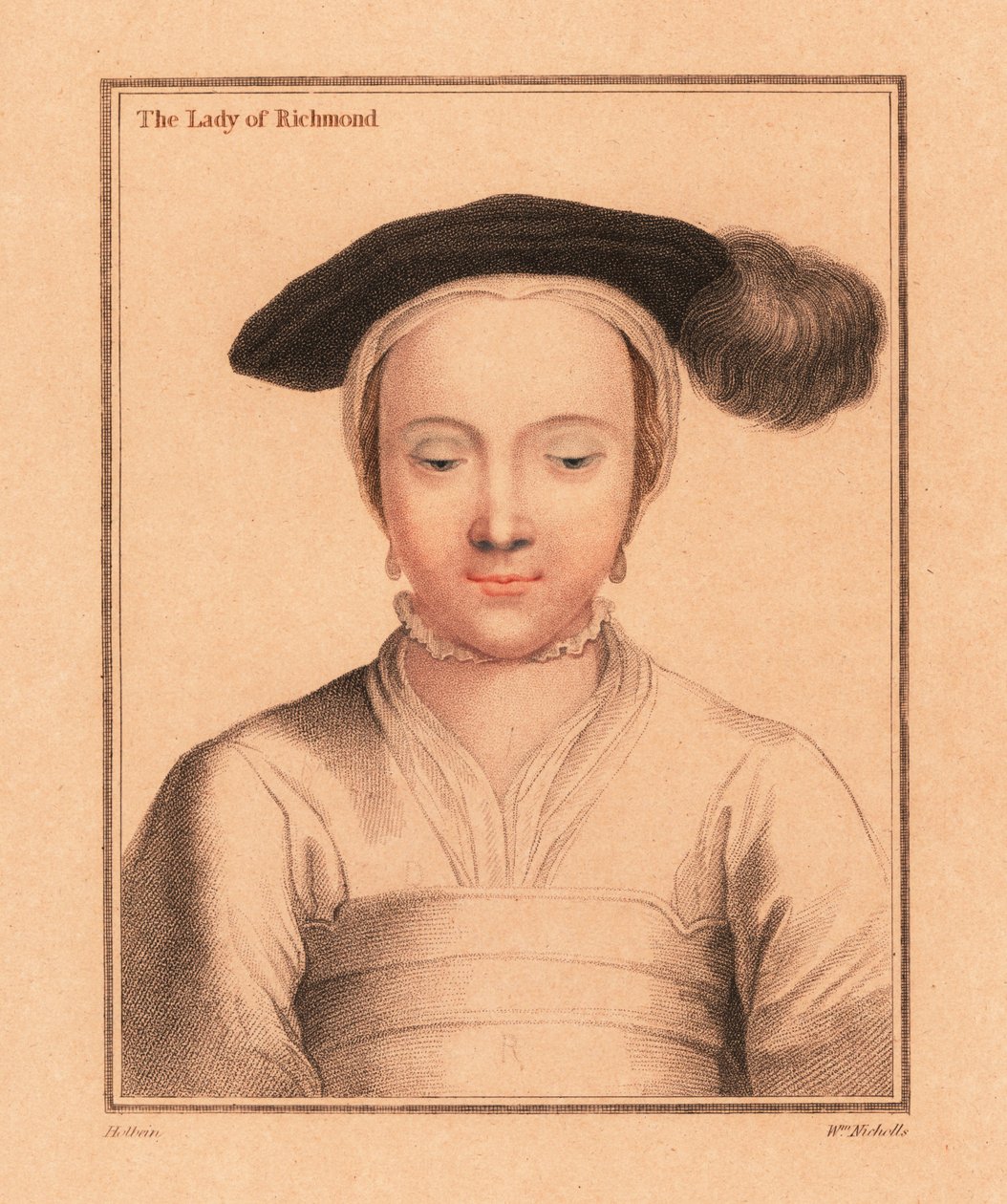 Mary FitzRoy, hertuginne av Richmond og Somerset., 1812 (gravering) av Hans (after) Holbein the Younger
