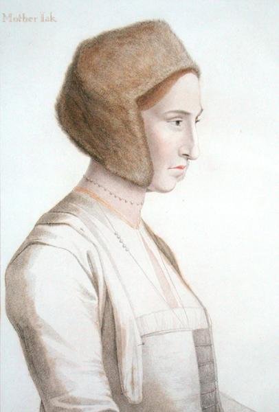 Mor Jackson, sykepleier for fremtiden Edward VI, gravert av Francesco Bartolozzi (1727-1815) (gravering) av Hans (after) Holbein the Younger