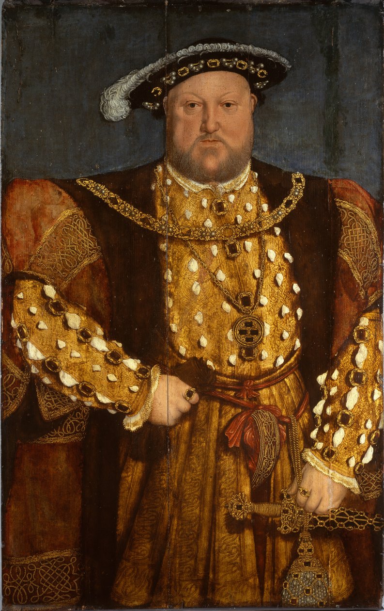 Portrett av kong Henry VIII (olje på tre) av Hans (after) Holbein the Younger